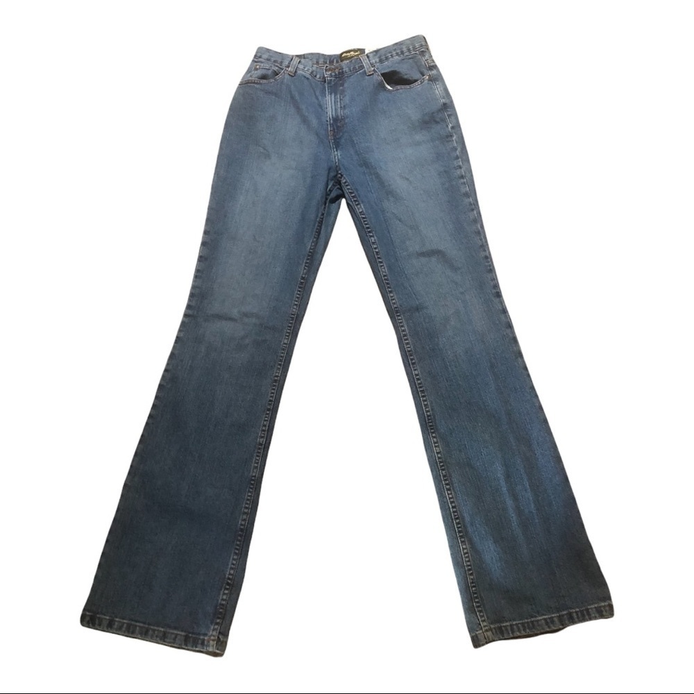 Eddie Bauer Jeans 12Long High Rise Medium Distressed 34" Inseam